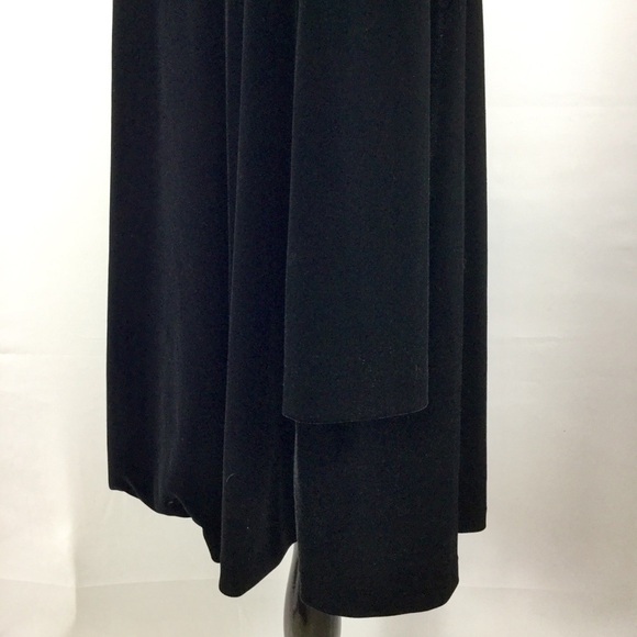 Vintage R&K Evenings Open Front Black Velvet Jacket Cardigan - Picture 6 of 13